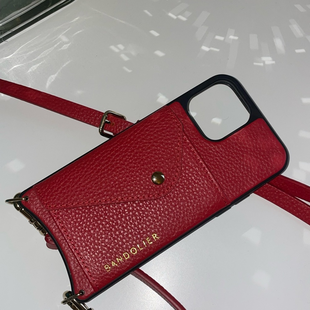 Bandolier Red Crossbody Bag with Phone Holder